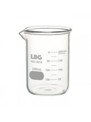 Žemos formos, storasienė cheminė stiklinė LBG