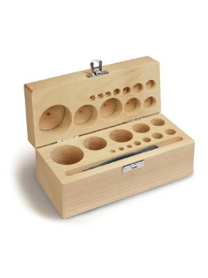 Medinė svarelių dėžutė KERN, F2 + M3 klasės svareliams