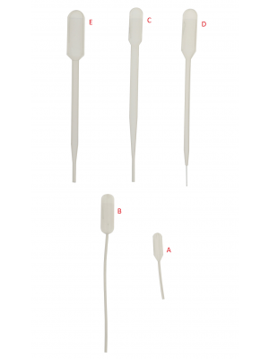 Pastero pipetės - plastikinės, negraduotos, nesterilios