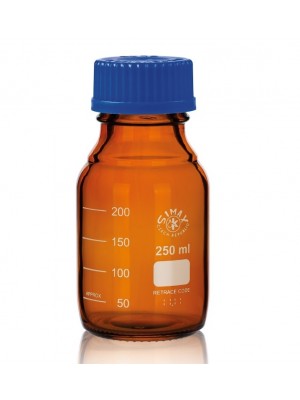 Reagentų butelis, gintaro spalvos stiklo (GL 45)