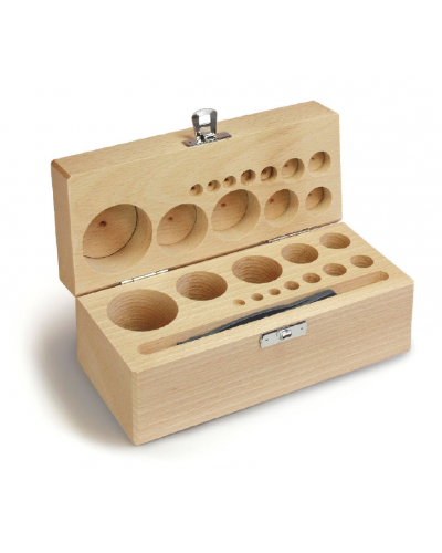 Medinė svarelių dėžutė KERN, F2 + M3 klasės svareliams