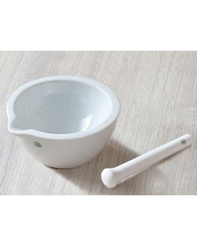 Grūstuvė su piestele, glazūruota, porcelianinė