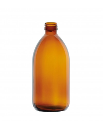 Gintaro spalvos stiklo butelis - 500 ml