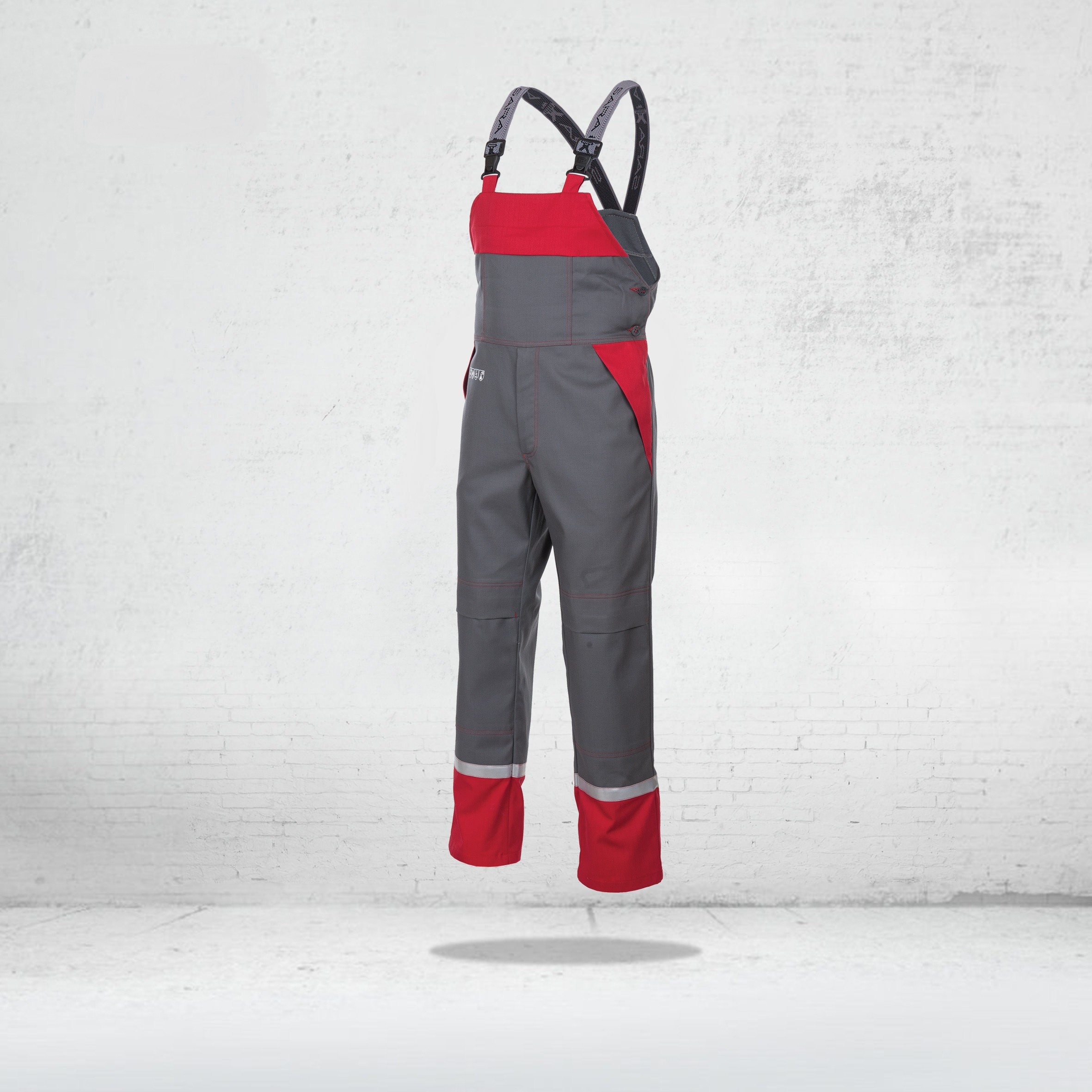 SARA GROW 3 W 1 (10-333) - Apsauginis darbo puskombinezonis. Spalva: pilka/raudona, Dydis: XXXL 