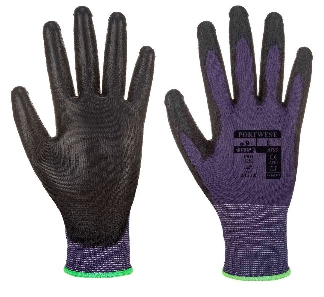 Pirštinės liečiamiems ekranams (PU) PORTWEST A195. Spalva: violetinė/juoda, Dydis: XXL 