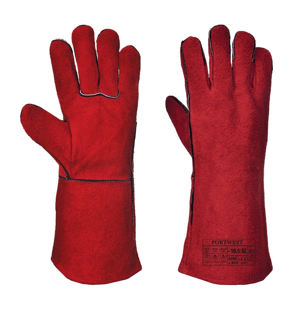 Welder pirštinės PORTWEST A500. Spalva: raudona, Dydis: XXXL 