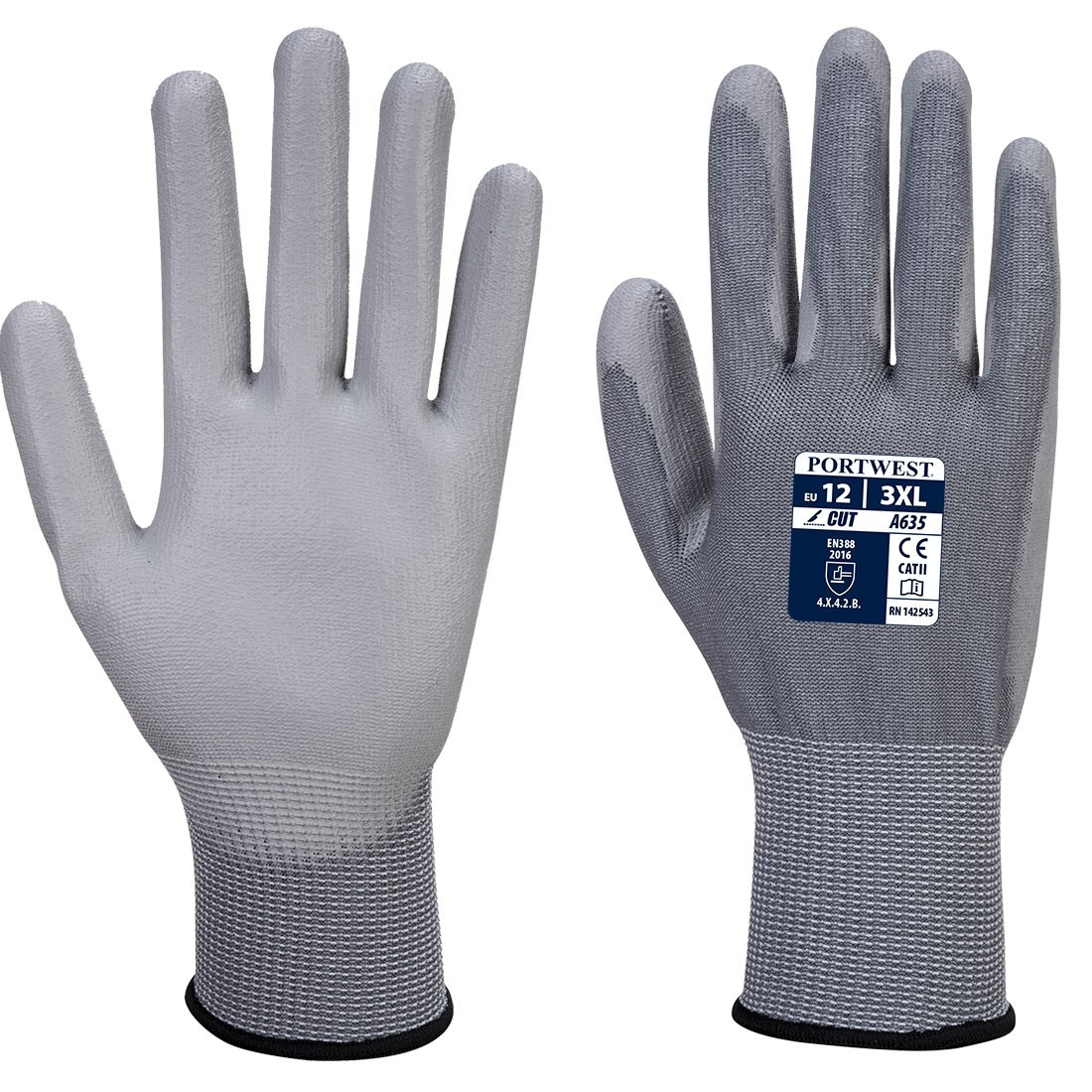 Eco - Cut pirštinės PORTWEST A635. Spalva: pilka/pilka, Dydis: XL 