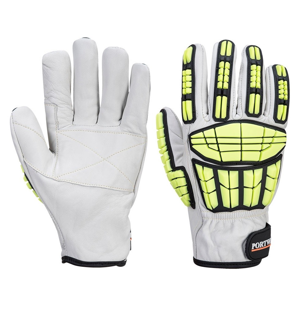Pro Cut pirštinės apsaugančios nuo poveikio PORTWEST A745. Spalva: pilka/geltona, Dydis: XL 