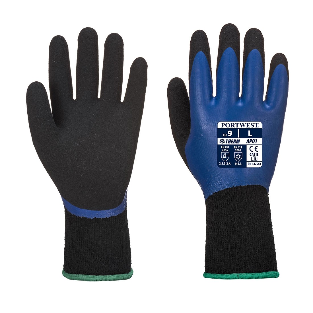 Thermo Pro pirštinės PORTWEST AP01. Spalva: mėlyna/juoda, Dydis: XXL 