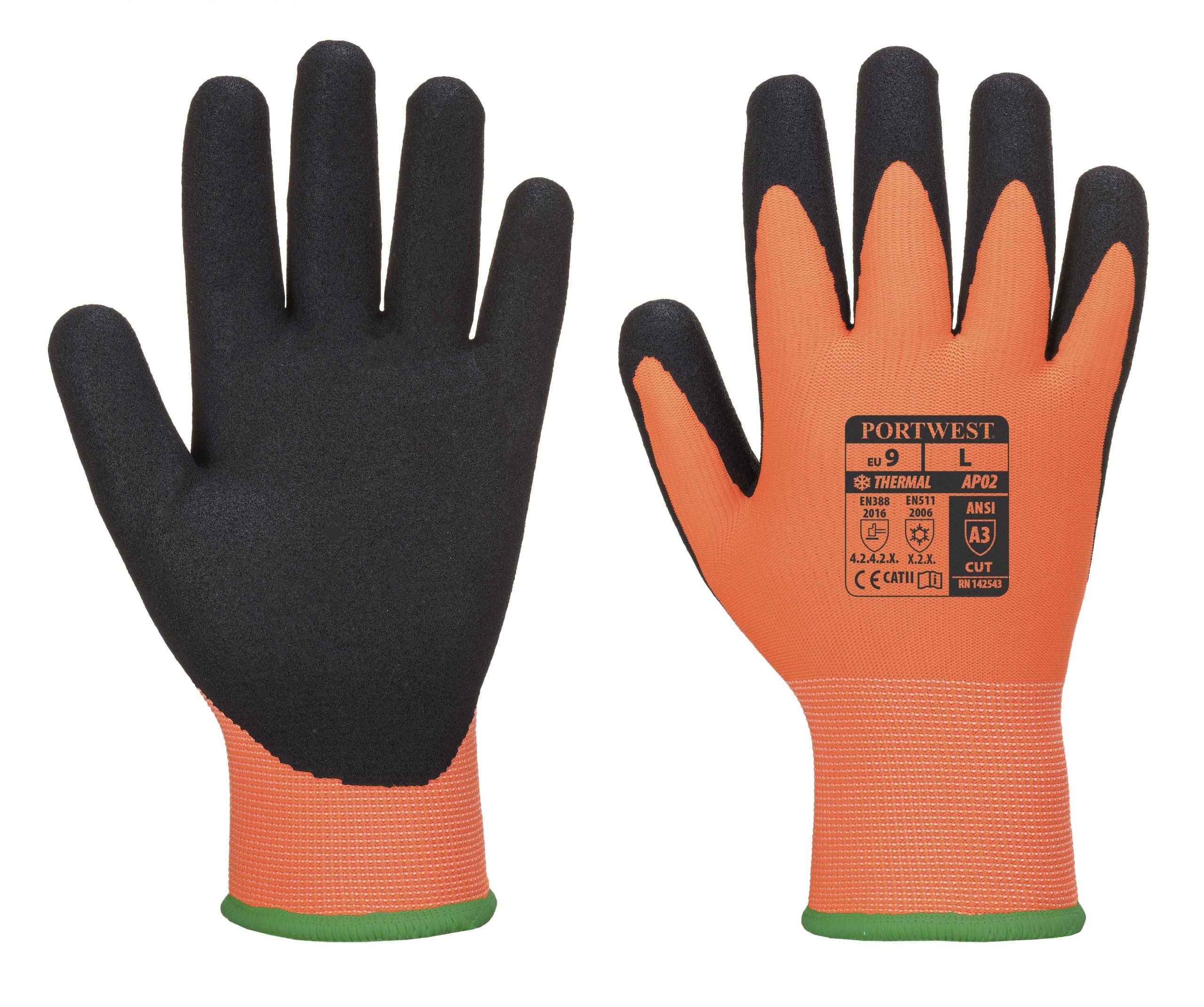 Thermo Pro Ultra pirštinės PORTWEST AP02. Spalva: oranžinė/juoda, Dydis: M 