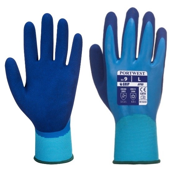 Liquid Pro pirštinės PORTWEST AP80. Spalva: mėlyna/tamsiai mėlyna, Dydis: XL 