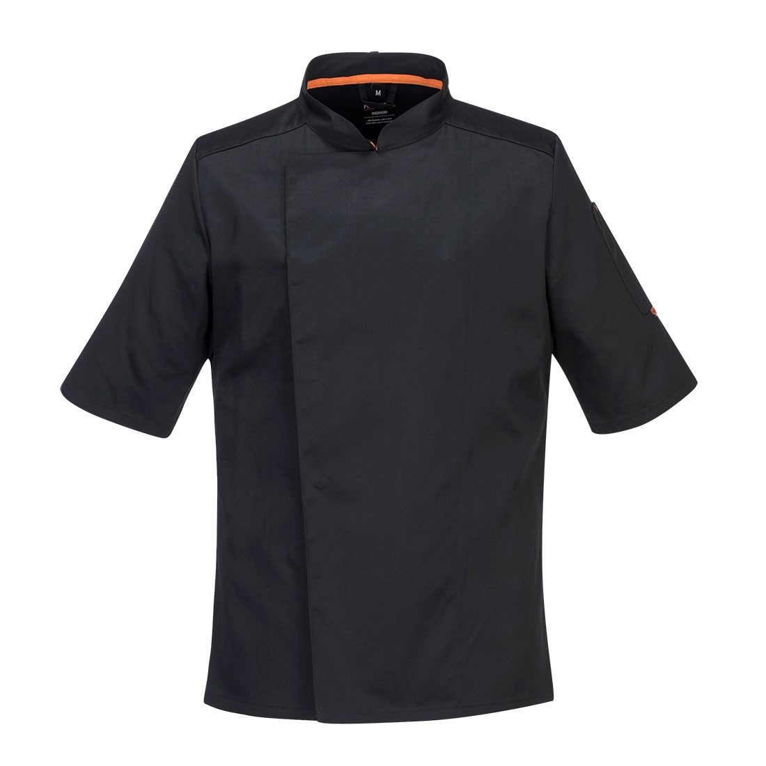 MeshAir Pro švarkas virtuvės profesionalams S/S PORTWEST C738. Spalva: juoda, Dydis: XXXL 