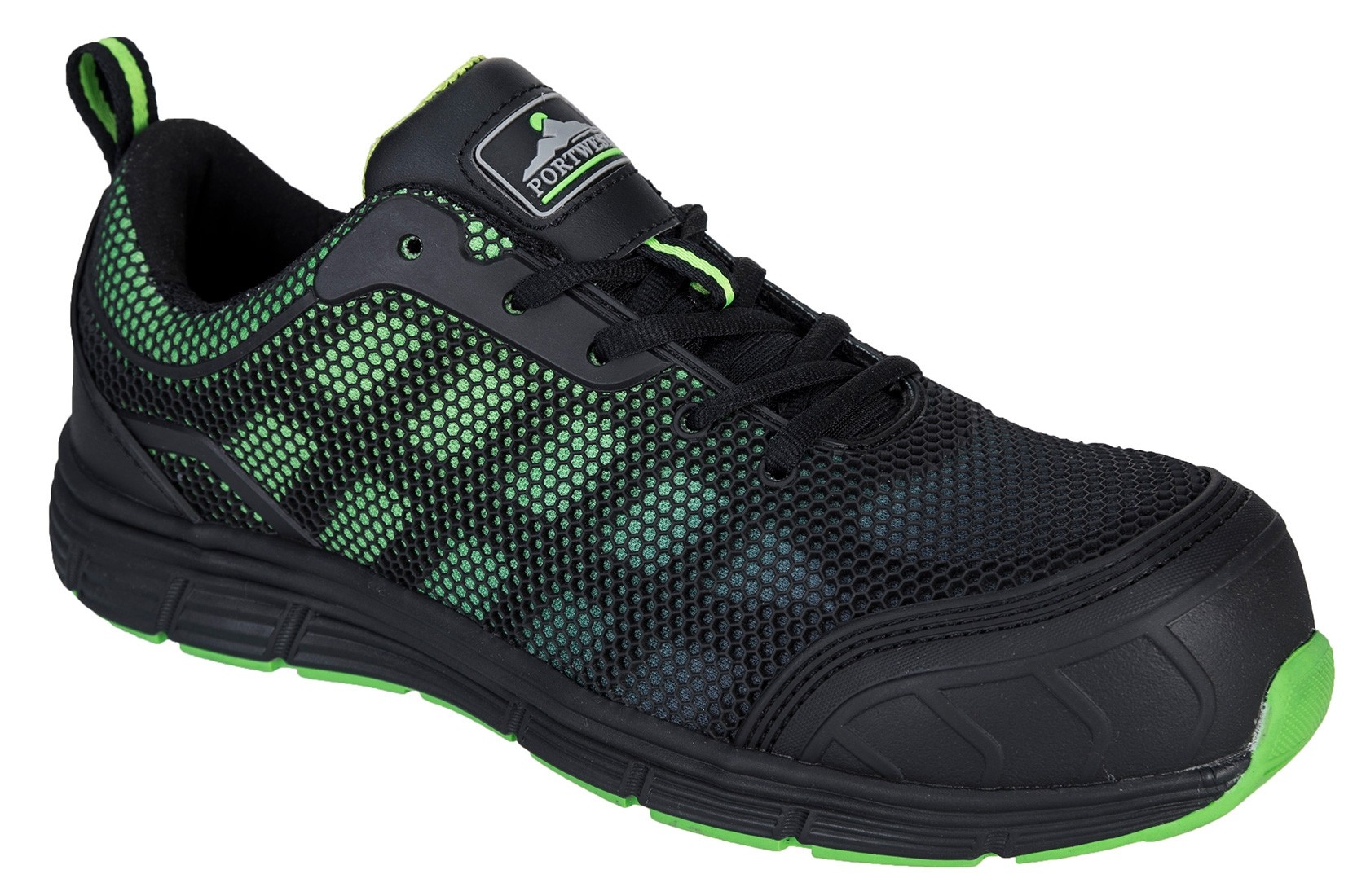 Compositelite Ogwen sportinio stiliaus bateliai S1P PORTWEST FT35. Spalva: juoda/žalia, Dydis: 45 