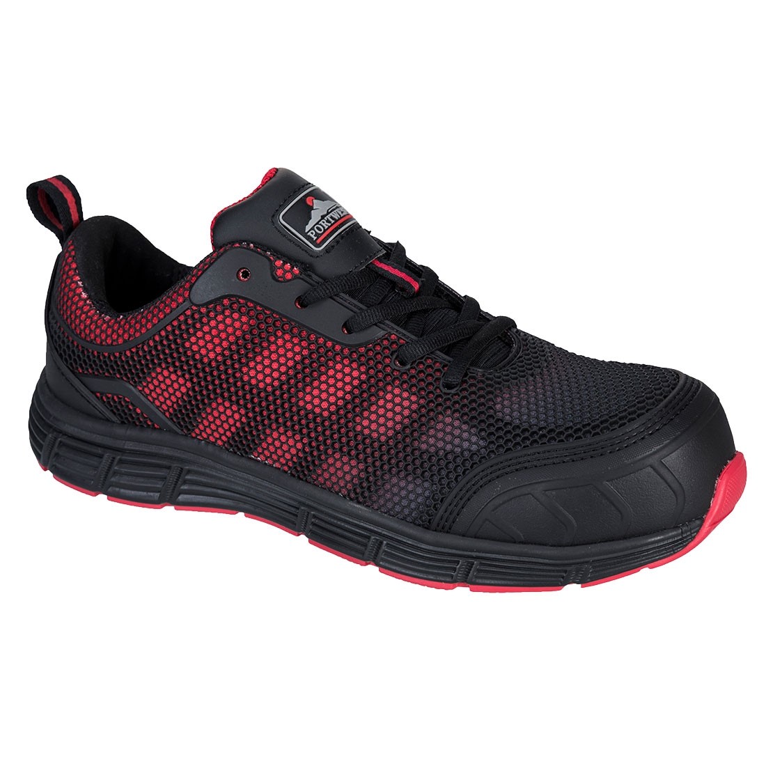 Compositelite Ogwen sportinio stiliaus bateliai S1P PORTWEST FT35. Spalva: juoda/raudona, Dydis: 44 