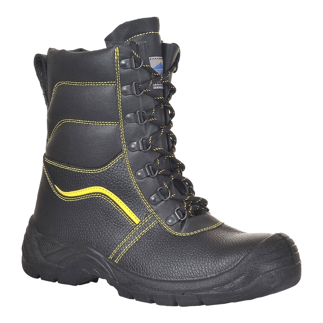 Steelite Protector batai su kailiniu pamušalu S3 CI PORTWEST FW05. Spalva: juoda/geltonos detalės, Dydis: 40 