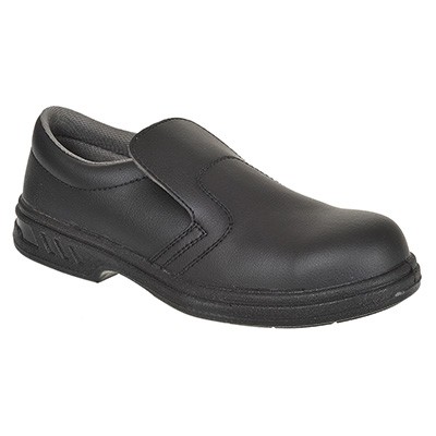Steelite Slip On apsauginiai pusbačiai S2 PORTWEST FW81. Spalva: juoda, Dydis: 49 