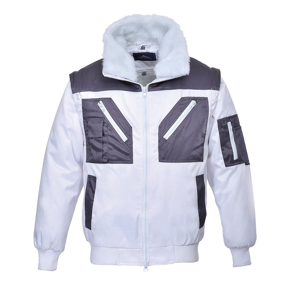 Dviejų spalvų Pilot striukė PORTWEST PJ20. Spalva: balta, Dydis: 5XL 