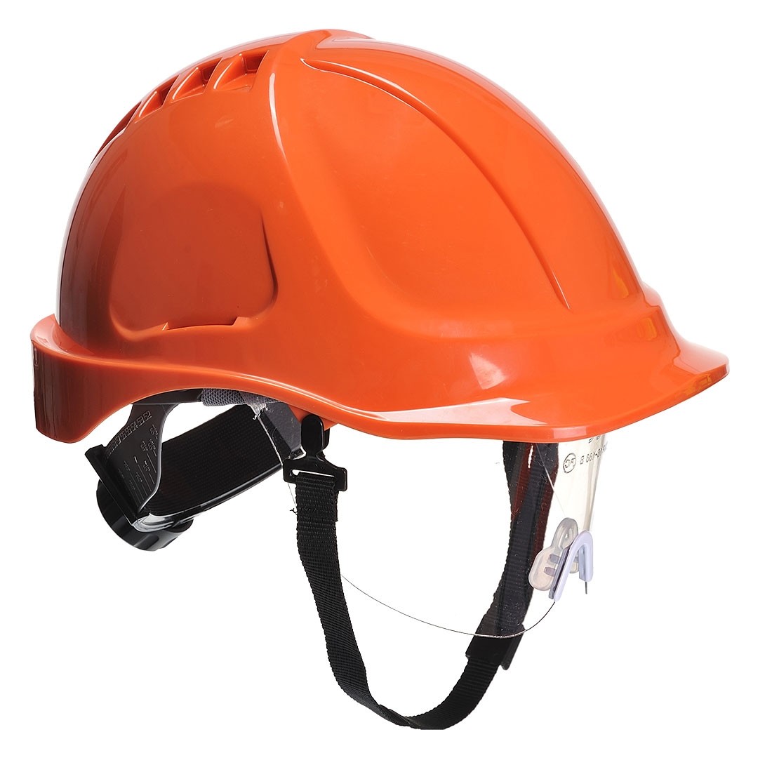 Endurance Plus šalmas su skydeliu PORTWEST PW54. Spalva: oranžinė 