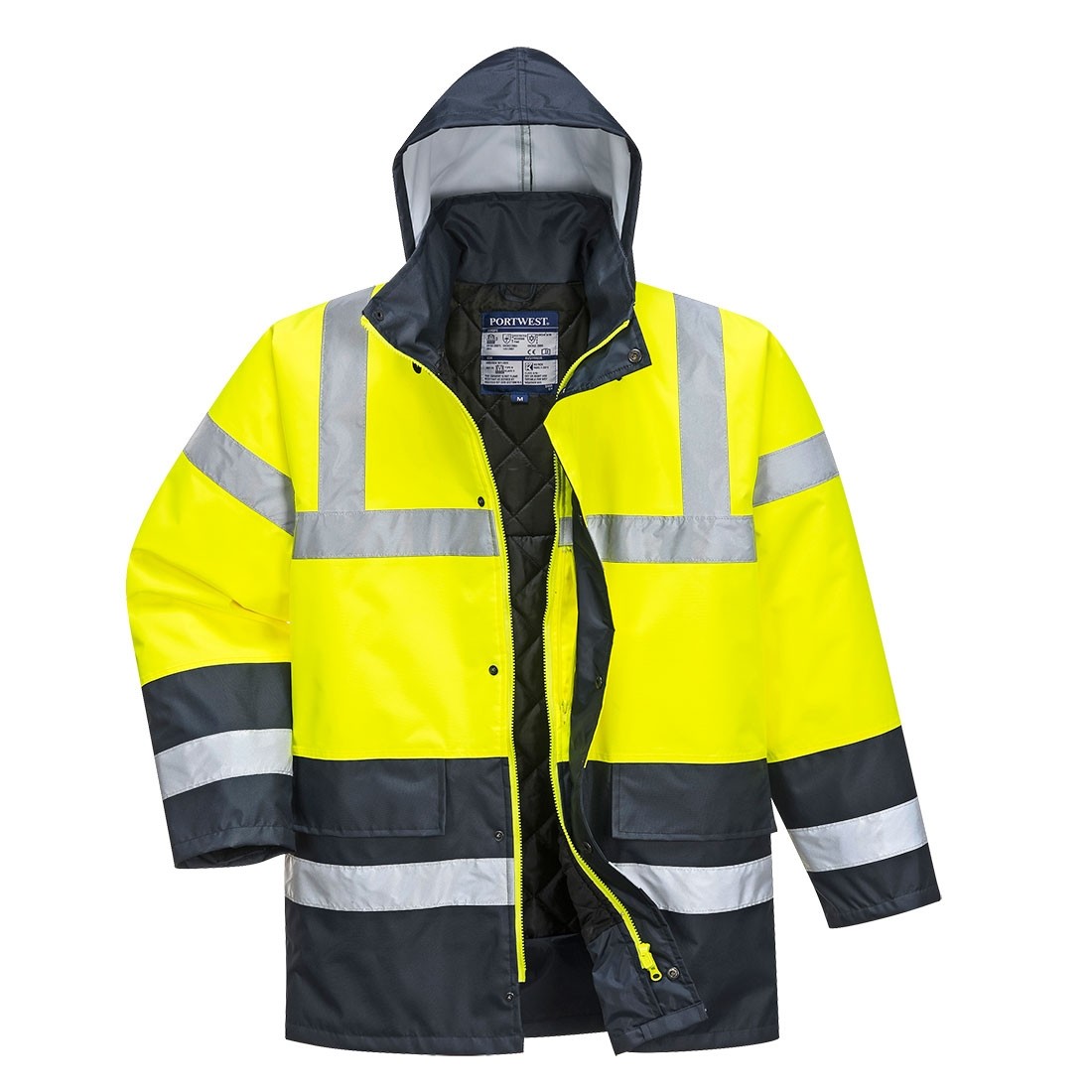 Gero matomumo kontrastinga kelininko striukė PORTWEST S466, Spalva: Geltona, Dydis: 6XL 