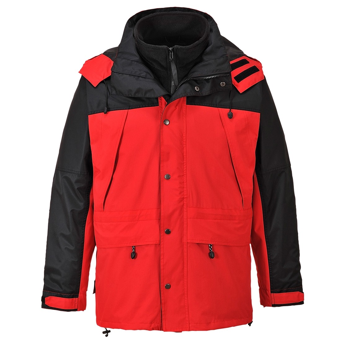 Orkney pralaidi orui striukė trys viename PORTWEST S532. Spalva: raudona/juoda, Dydis: XXXL 