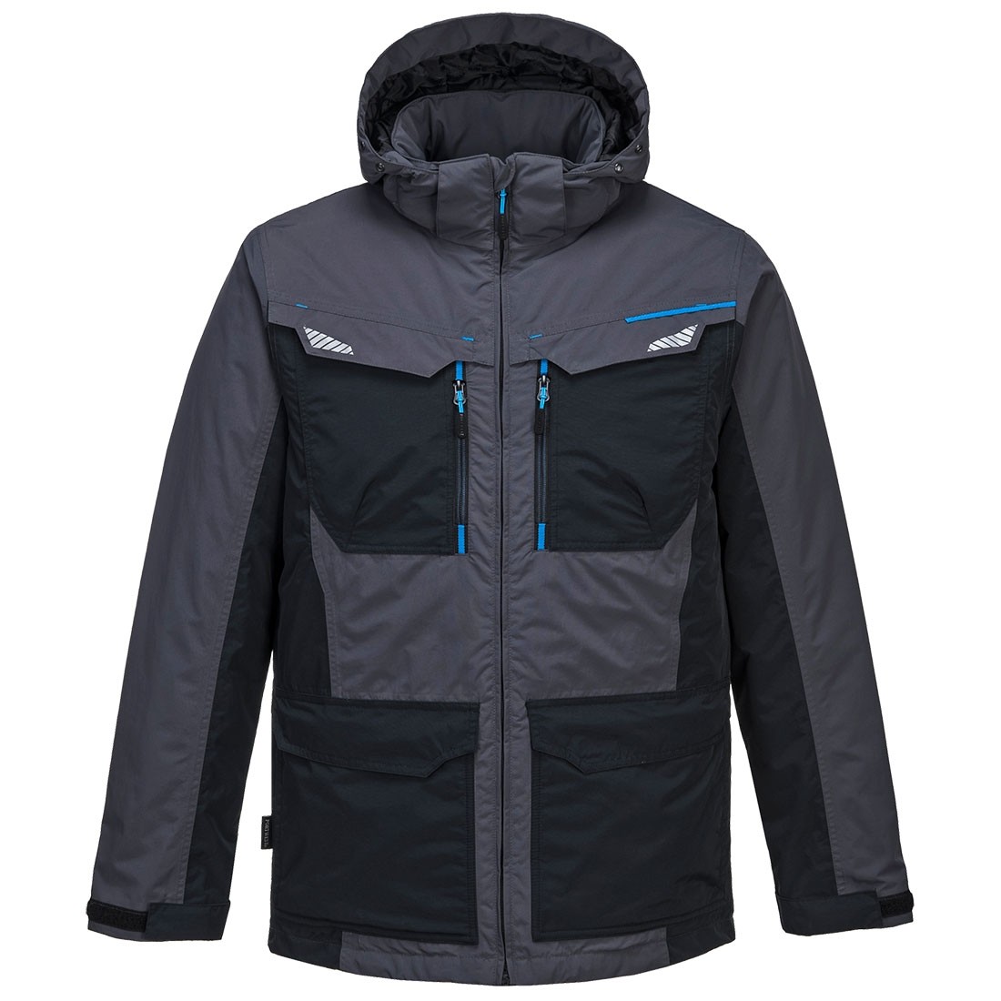 WX3 žieminė striukė PORTWEST T740. Spalva: pilka/juoda, Dydis: XXXL 