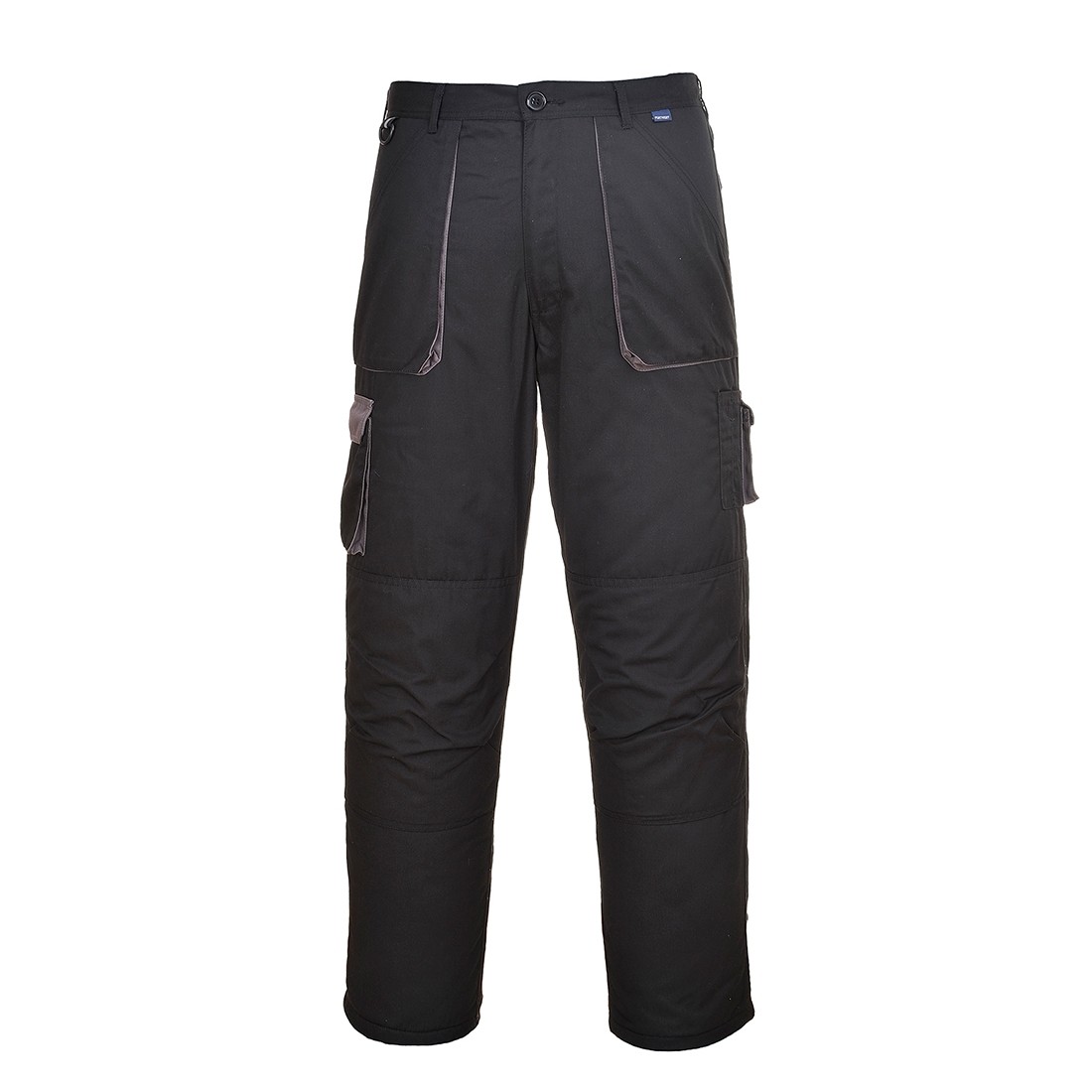 Texo kontrastingos kelnės su pamušalu PORTWEST TX16. Spalva: juoda, Dydis: XL 